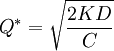 Q^*=\sqrt{\frac{2KD}{C}}