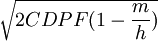 \sqrt{2CDPF(1-\frac{m}{h})}