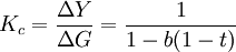 K_c=\frac{\Delta Y}{\Delta G}=\frac{1}{1-b(1-t)}