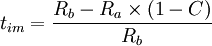 t_{im}=\frac{R_b-R_a\times(1-C)}{R_b}