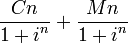 \frac{Cn}{{1+i}^n}+\frac{Mn}{{1+i}^n}