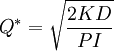 Q^*=\sqrt{\frac{2KD}{PI}}