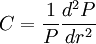 C=\frac{1}{P} \frac{d^2 P}{d r^2}