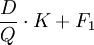 \frac{D}{Q}\cdot K+F_1