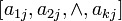\left[ a_{1j} , a_{2j}, \land , a_{kj} \right]
