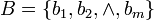 B = \left\{ b_1 , b_2 , \land , b_m \right\}