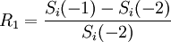 R_1= \frac{ S_i(-1)- S_i(-2)}{ S_i(-2)}
