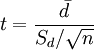 t=\frac{\bar{d}}{S_d/\sqrt{n}}