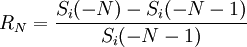 R_N= \frac{ S_i(-N)- S_i(-N-1)}{ S_i(-N-1)}