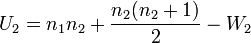 U_2=n_1n_2+frac{n_2(n_2+1)}{2}-W_2