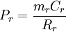 P_r=frac{m_rC_r}{R_r}