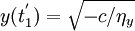 y(t_1^')=\sqrt{-c/\eta_y}