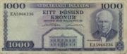 冰岛克朗1961年版1000克朗——正面
