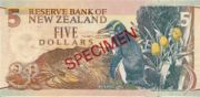 新西兰元1992年版5面值——反面