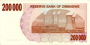 津巴布韦元2007年版200000Dollars面值——反面