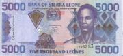 塞拉利昂利昂2002年版面值5000 Leones——正面