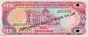 多米尼加比索1997年版1000 Pesos Oro面值——下面
