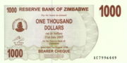 津巴布韦元2006年版1000Dollars面值——正面