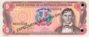多米尼加比索1997年版5 Pesos Oro面值——正面