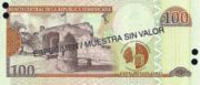 多米尼加比索2002年版100 Pesos Oro面值——反面