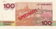 卢森堡法郎1986年版100面值——正面