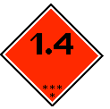 不产生重大危害的爆炸品 UN Transport symbol for Class 1.4 Explosive substances which present no significant hazard