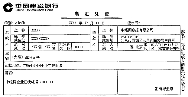 电汇凭证填写图片