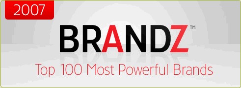2007年BRANDZ全球最具价值品牌百强排行榜,2007 BRANDZ Top 100 Most Powerful Brands