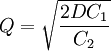 Q=\sqrt{\frac{2DC_1}{C_2}}