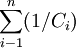 \sum_{i-1}^n (1/C_i)