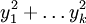 y_1^2 + \ldots y_k^2