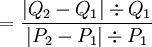 =\frac{|Q_2-Q_1|\div Q_1}{|P_2-P_1|\div P_1}