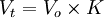 V_t=V_o \times K