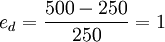 e_d=\frac{500-250}{250}=1