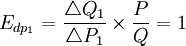 E_{dp_1}=\frac{\triangle Q_1}{\triangle P_1}\times \frac{P}{Q}=1