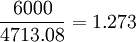 \frac{6000}{4713.08}=1.273