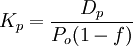 K_p=\frac{D_p}{P_o(1-f)}