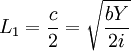 L_1=\frac{c}{2}=\sqrt{\frac{bY}{2i}}
