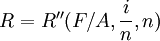 R=R''(F/A,\frac{i}{n},n)