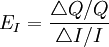 E_I=\frac{\triangle Q/Q}{\triangle I/I}
