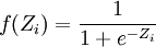 f(Z_i)=\frac{1}{1+e^{-Z_i}}