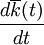 d\overline{k}(t)\over dt