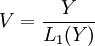 V=\frac{Y}{L_1(Y)}