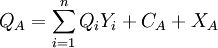 Q_A=\sum_{i=1}^{n}Q_iY_i + C_A+ X_A