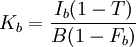 K_b=\frac{I_b(1-T)}{B(1-F_b)}