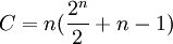 C=n(\frac{2^n}{2}+n-1)