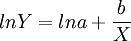 lnY=lna+\frac{b}{X}