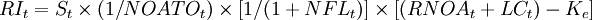 RI_t=S_t\times(1/NOATO_t)\times[1/(1+NFL_t)]\times[(RNOA_t+LC_t)-K_e]