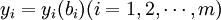 y_i=y_i(b_i)(i=1,2,\cdots,m)