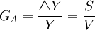 G_A=\frac{\triangle Y}{Y}=\frac{S}{V}